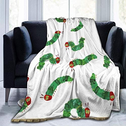 Image of Sonernt Throw Blanket for/Couch/Bed Plush Blankets and Throws Very Hungry Caterpillar Flannel Fluffy Warm Cozy Blanket for Kids Girl Boy Dad Mom,50x60 Inches