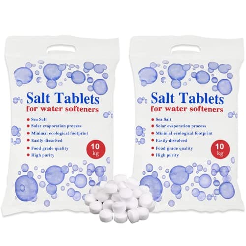 Image of HSD 10 kg Salt Tablets, water softener tablets 10kg, Food Grade, Compatible to All Water Softener Machines, salt tablet water softener, 100% Genuine British Salt Tablet (2 Bags, 10 KG)