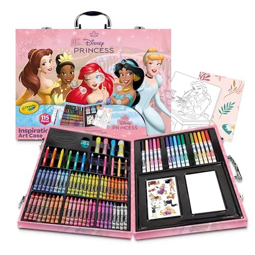 Image of CRAYOLA Disney Princess Inspiration Art Case, 115 Art & Coloring Supplies, Gift for Kids for Age 5+
