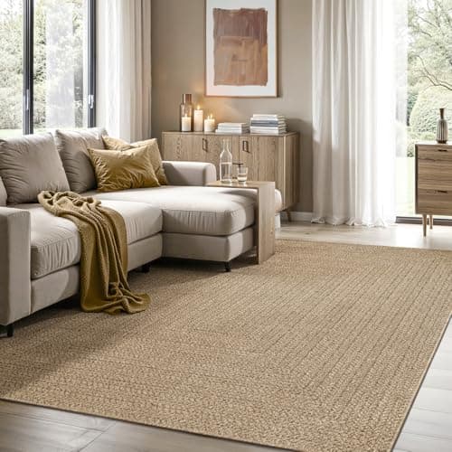 Image of the carpet Kansas - robust indoor and outdoor carpet in natural jute look, weatherproof, suitable for patio and garden, approx. 60 x 90 cm