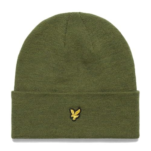 Image of Lyle & Scott Mens Classic Style Knit Beanie Hat - Olive - One Size