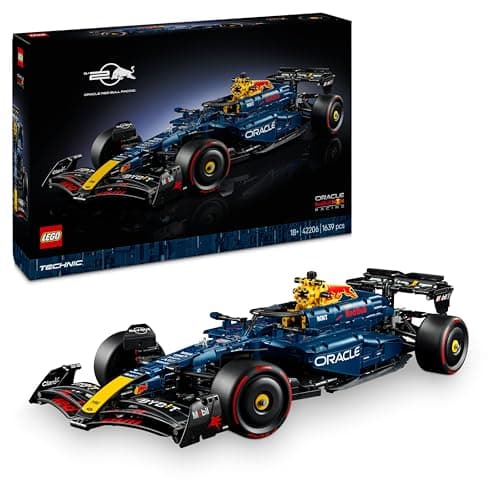 Image of LEGO Technic Oracle Red Bull Racing RB20 F1 Car Model Kit - Collectible Formula 1 Building Set with 1:8 Scale V6 Engine, Gear Box, Steering & DRS - Gift Idea for Adult & Teenage Racing Fans - 42206