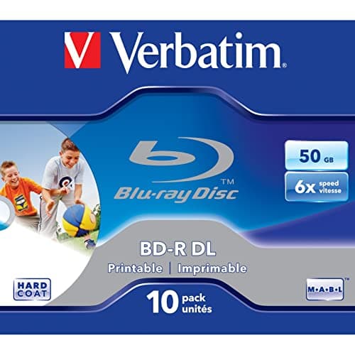 Image of Verbatim BD-R DL 50GB 6 x Wide Printable 10 Pack Blank Blu-Ray Discs (Jewelcase)