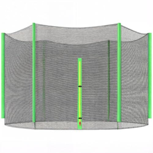 Image of SPORTNOW 10ft Trampoline Net Replacement with 6 Plastic Pole Covers, Weather-Resistant Trampoline Netting Replacement with Zipped Entrance, Poles Not Included, Green