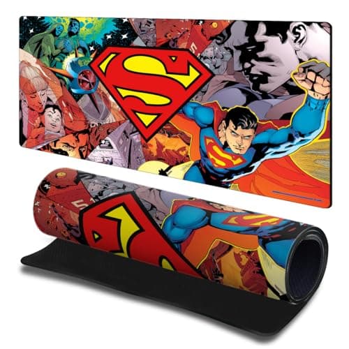 Image of Head Case Designs Officially Licensed Superman DC Comics Oversized Logos and Comic Book 23.62 x 11.81 x 0.12 inches (600 x 300 mm) - L Gaming Office Desk PC Keyboard Mouse Mat Pad