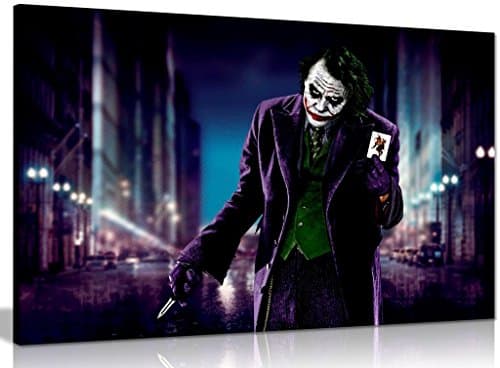 Image of Joker & Card Batman Canvas Wall Art Picture Print (24x16in)
