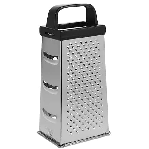 Image of Maestro craft Multi-Purpose 4-Sided Box Grater, Stainless Steel Kitchen Slicer with Ergonomic Handle, 7 Assorted Colors for Cheese and Vegetable Shredding Random Colour
