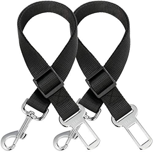 Image of H&S 2 Pack Dog Car Seat Belt - Dog Seat Belt Clip - Car Harness for Dogs - Use as Leash Pet Lead or Seatbelt - Includes Safety Clip - Safety Restraint for Travel
