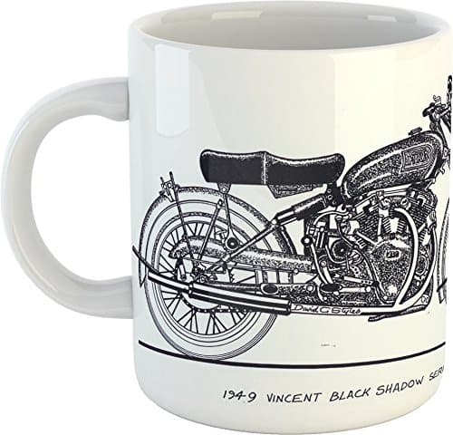Image of 1949 Vincent Black Shadow Series C - Classic Motorcycles Mug - Bone China - 300ml - Dishwasher and Microwave Safe