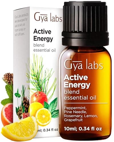 Image of Gya Labs Active Energy Essential Oil Blend for Diffuser - 100% Pure Natural for Aromatherapy Oils Energy, Rejuvenating & Refreshing (10ml)