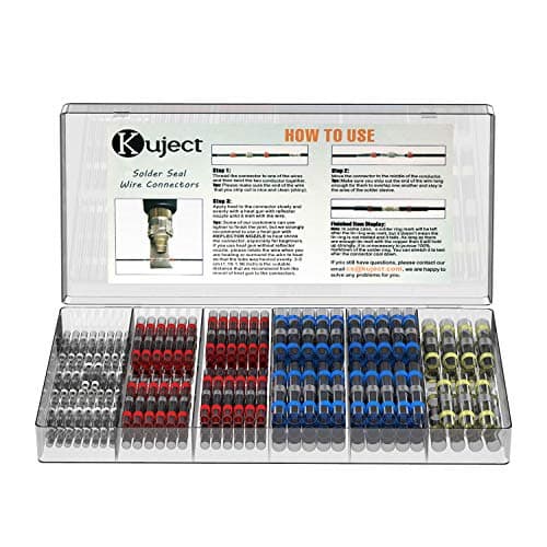 Image of Kuject Heat-Shrink Tubing Set - 200 Pieces, Waterproof & Crimp Connector for Automotive, Marine & Boat