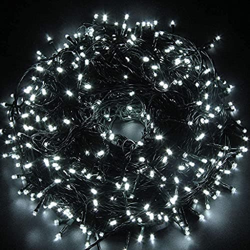 Image of SHATCHI 2000LEDs Christmas Tree Fairy String Lights 200m Lit - Multifunction 8 Light Modes, Timer, Memory, Indoor/Outdoor Low Voltage Waterproof Home Decorations, Cool White
