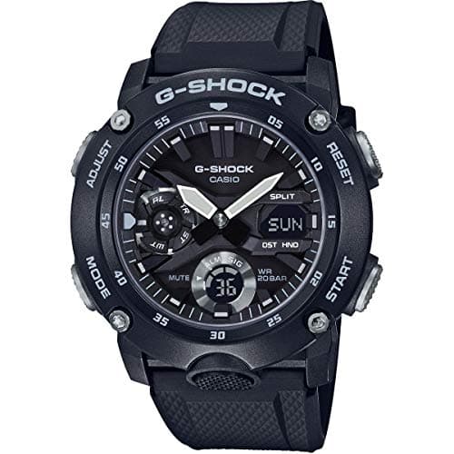 Image of Casio Unisex 49.00mm Quartz Watch with Black Analogue - Digital dial and Black Rubber Strap Strap GA-2000S-1AER