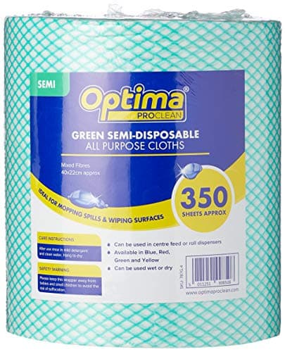 Image of Ramon Hygiene Lightweight All Purpose Cloth, Roll, 22 x 44 cm, Green 1 x 350 Cloths on a roll