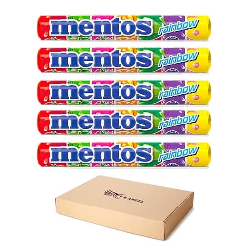 Image of 5 Packs Mentos Rainbow Flavor Chewy Dragees Refreshing Soft Candies Sold By VR Angel