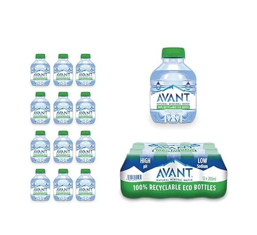 Image of Avant Natural Mineral Water, High pH, Low Sodium, 100% Recyclable Bottles, 200ml, Pack of 12