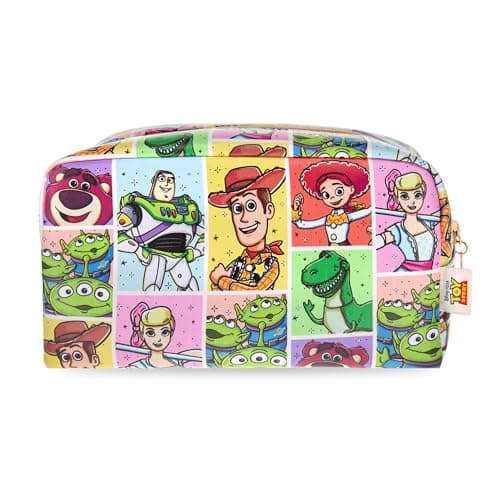 Image of MAD Beauty Disney Pixar Toy Story Wash Bag | Officially Licensed | Full Cast Print | Woody Buzz Jessie Rex | Gold Zip | Travel Toiletry Bag