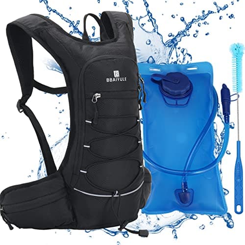 Image of BBAIYULE Hydration Pack,Insulated Hydration Backpack with 2L BPA Free Water Bladder,for Running,Hiking,Cycling,Climbing,Camping,Biking (dark black)