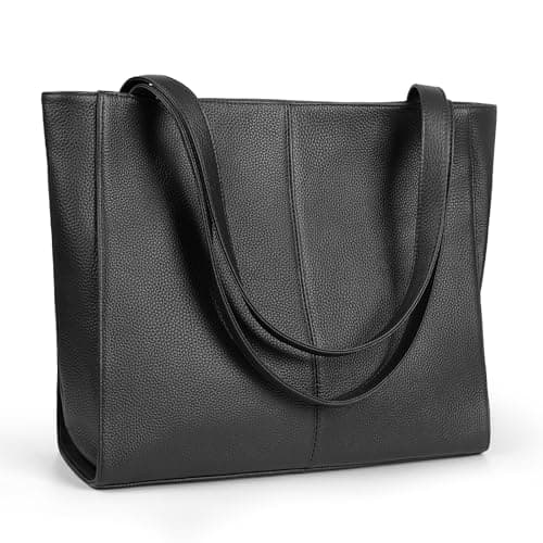 Image of befen Black Tote Bag Genuine Leather Handbags for Women UK Large Tote Bags for Women with Laptop Compartment