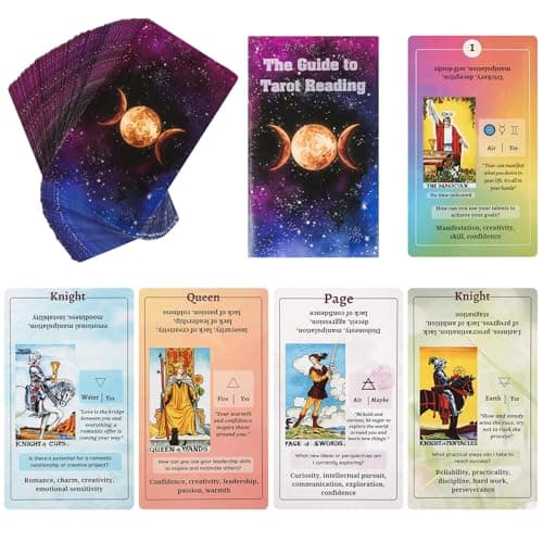 Image of kujootone 78Pieces-Classic Tarot Card Deck - for Beginner with Guide Book, with In-depth Card Meanings on Them