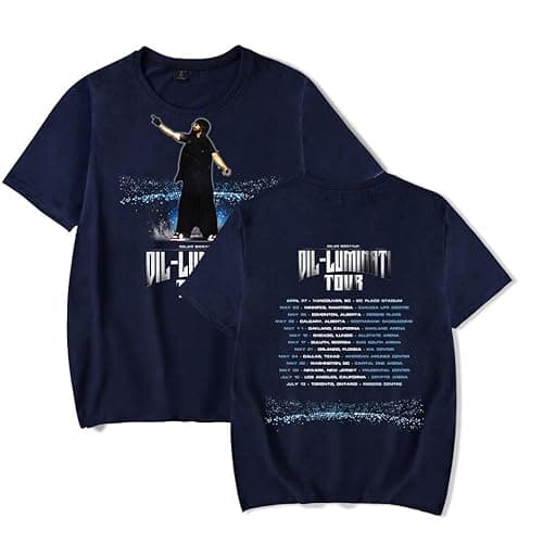 Image of RYSXJLX Diljit Dosanjh Dil-Luminati Tour T-Shirt 2024 Tour Merch Women Men Casual Crewneck Short Sleeve Tee (3XL,Navy)