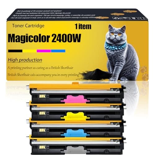 Image of WZLAD Magicolor 2400W Compatible for Konica Minolta Toner Cartridge 171-0589-004 171-0589-007 171-0589-006 171-0589-005 Magicolor 2500W 2530 2530DL 2550 2590mf Printers (Multicolor)