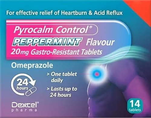 Image of Pyrocalm Control Peppermint Flavour 20mg Gastro-Resistant Tablets Pack of 1