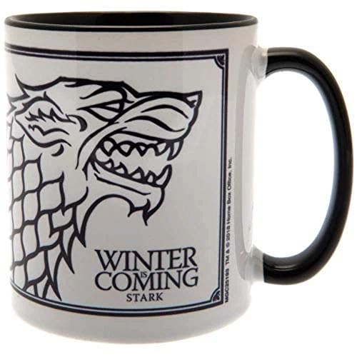 Image of Pyramid International Game of Thrones (Stark) Black Coloured Inner Mug - 10Oz / 315Ml Ceramic Mug - One Size