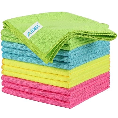 Image of AIDEA Microfibre Cloth 12 Pack,Reusable Kitchen Microfibre Cleaning Towels Dish Cloths,Lint Free Washable Duster Rags Cloth for Home,Windows,Car,Motorbike,30 x 30 cm
