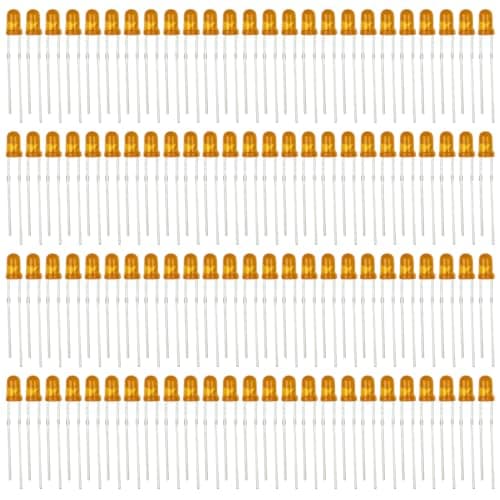 Image of Innfeeltech 100pcs 3mm Orange LED Diode Lights DC 1.9V~2.1V 20mA 3mm Electronics Emitting Components Light Diodes LEDs Bulb