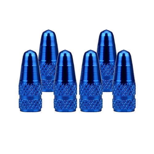 Image of SENZEAL 6Pcs Bicycle Presta Valve Dust Caps Aluminum Alloy French Style Cycling Tyre Valve Stem Caps for MTB Bicycle Road Bike Wheels Blue