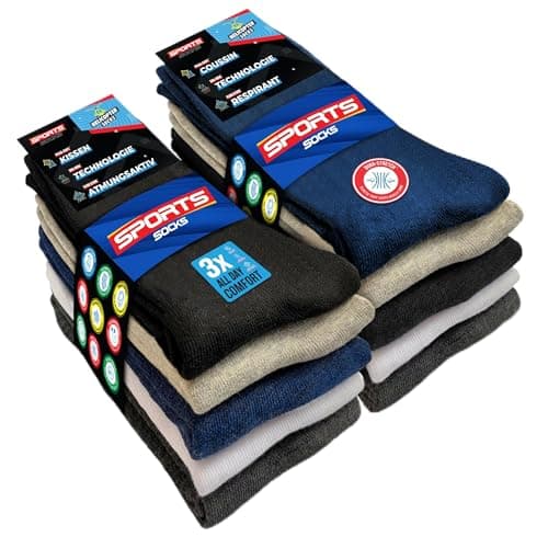 Image of SOXCO 10 Pairs Sports Socks for Men Crew Socks, Pack of 10 (9-11, Multi-colored)