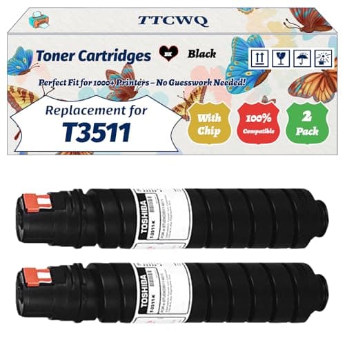 Image of TTCWQ Compatible for Toshiba T3511 Toner Cartridges Work for Toshiba E-Studio 3511 E-Studio 4511 Printers, with Chip, High Yield 27000 Pages, High-Definition Printing (2 Pack Black)