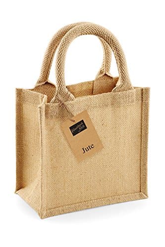 Image of Westford Mill Unisex Adult WM411NATU Wm411 Jute Petite Gift Bag - Natural One Size - Natural, One Size
