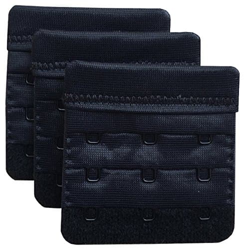 Image of Chanie Women Pack of 3 Soft Comfortable 3 Hooks Bra Extender,6.1cm x 5.8cm