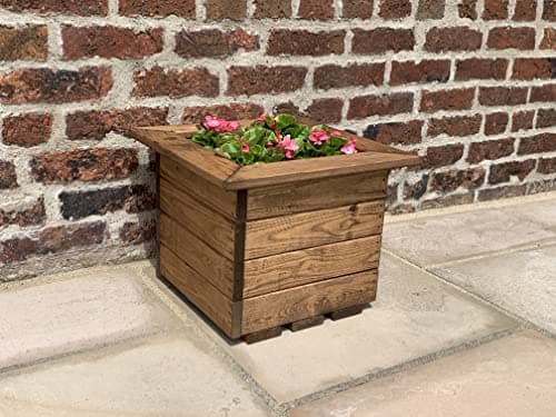 Image of Charles Taylor Country Regular Square Wooden Outdoor Planter, Flower Pot
