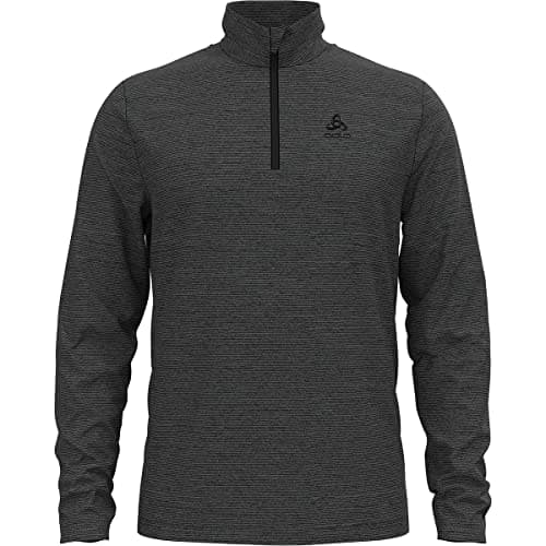 Image of Odlo Men Long-sleeved shirt with zipper ROY, shale grey - black stripes, XL