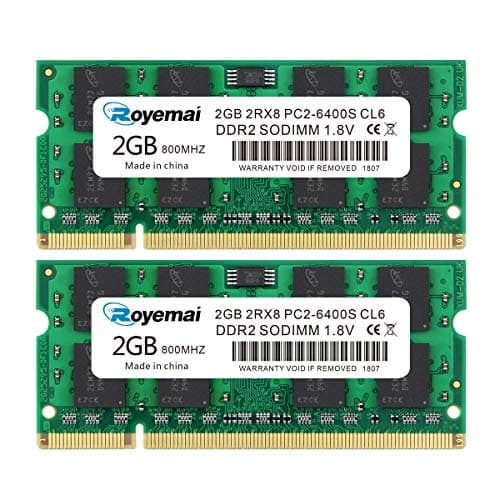 Image of ROYEMAI 4GB Kits (2x2GB) PC2-6400s DDR2 800MHz 2RX8 CL6 1.8V RAM Laptop Memory Upgrage