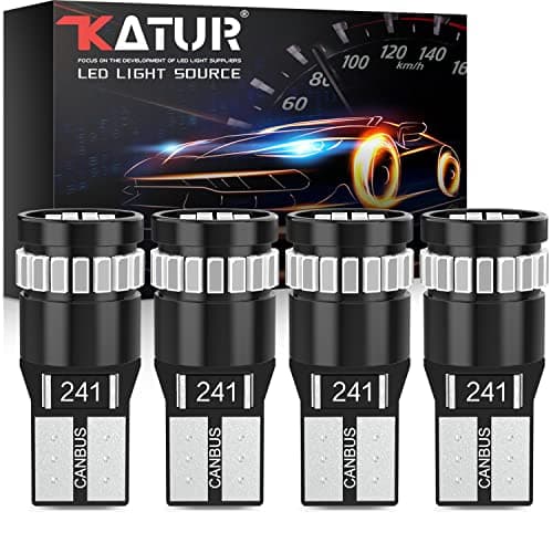 Image of KATUR 194 LED Light Bulb Brilliant Red Super Bright 168 2825 W5W T10 Wedge 24-SMD 3014 Chipset LED Replacement Bulbs CANBUS Error Free for Car Dome Map Door Courtesy License Plate Lights (4pcs,Red)