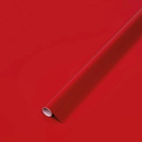 Image of d-c-fix vinyl wrap Signal red gloss plain 45 cm x 2 m - sticky back plastic roll for furniture, kitchen & cupboards - contact paper sticker self adhesive film