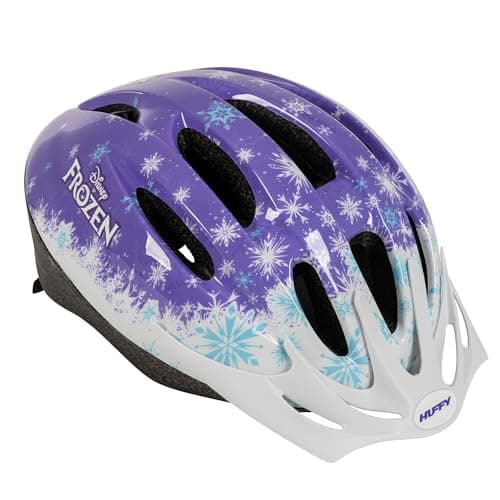 Image of Disney Frozen Girls Bike Helmet - Official Snowflake Design Adjustable Safety protection for Girls Aged 3+ Lightweight Cycling Helmet 50–54cm