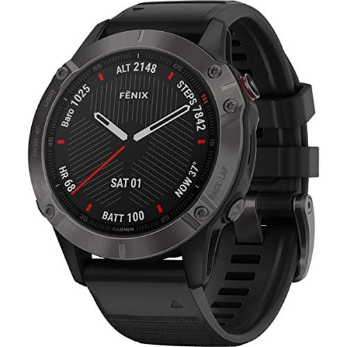 Image of Garmin Fenix 6 Sapphire Multisport GPS Watch - Carbon Grey with Black Band