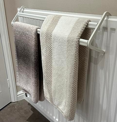 Image of Home Flair Clothes Airer | Pack Of 2 White Radiator Airer | Over Radiator Clothes Airer | 4 Bar Drying Rack | Over Radiator Towel Rail | Proudly Made In England