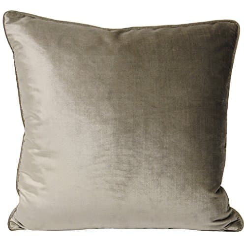 Image of Riva Paoletti Luxe Velvet Cushion Cover - Mink Grey - Soft Velvet Feel Fabric - Reversible - Hidden Zip Closure - Machine Washable - 100% Polyester - 55 x 55cm (22" x 22" inches)