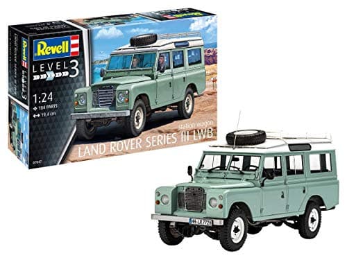 Image of Revell 07047 7047 Cult Car Land Rover Series III LWB Station Wagon DIY Car Model Kit 1:24, 19.4 cm REV-07047, Unpainted, 44220