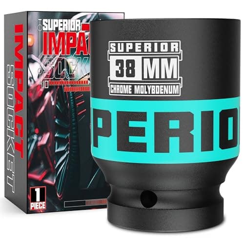 Image of KIRXST 3/4 Inch Drive Deep Impact Socket 38mm Metric Jumbo Sockets, Axle Nut Socket for Car Wheel Hub Nuts, Trucks, Large Construction Machinery and Equipment