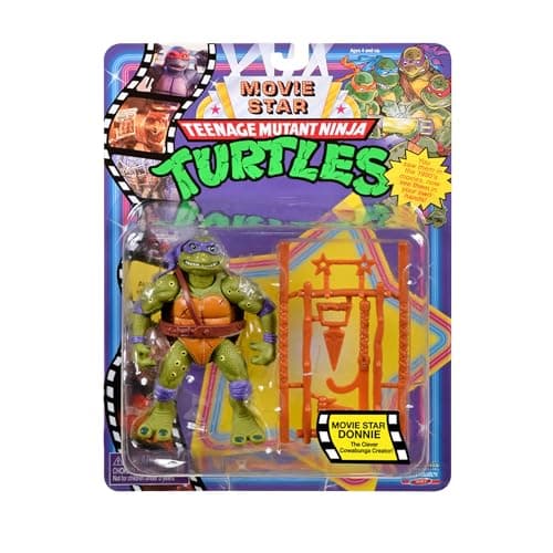 Image of Teenage Mutant Ninja Turtles CLASSIC 1991 Movie Star Turtle Donnie in Movie Styling Package with Signature Weapon Accessories, Present for Turtles Fans