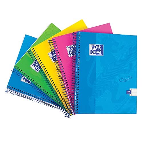 Image of Oxford Touch A5 160 Page Wirebound Hardback Notebook Assorted Colours, Pack of 5 , Multi-Colour