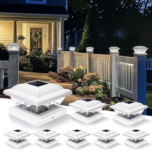 Image of Solpex Solar Post Lights, IP65 Waterproof Solar Lights Outdoor Garden Post Lamp, for 5×5 4×4 3.5×3.5 inch/ 13×13 10×10 9×9 cm Patio Fence Deck Wooden Posts(8 Pack)