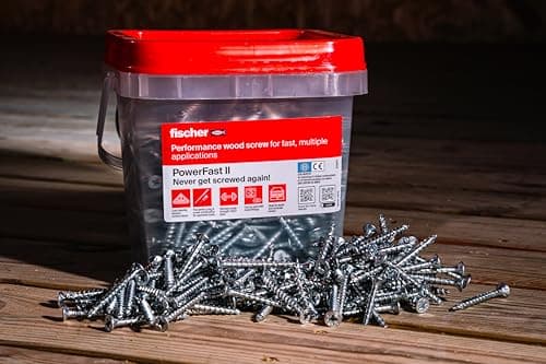 Image of fischer 576972 FPF Power-Fast II 4.0 x 60mm Chipboard Wood Screws, Countersunk Head with Phillips, Part Threaded, Blue Passivated, Box of 700
